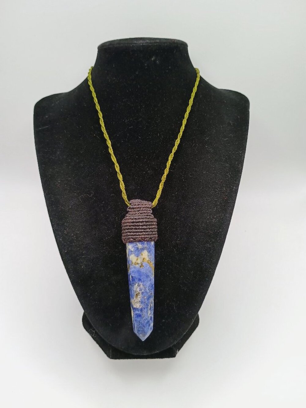 Handmade Macrame Necklace with Natural Sodalite Beads